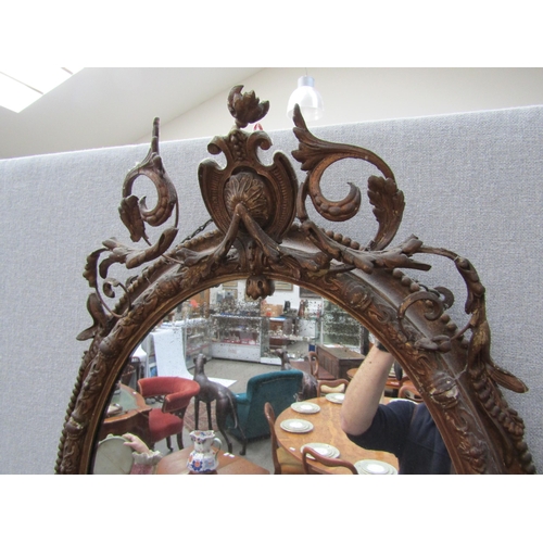 6093 - A pair of 19th Century highly ornate girandole mirrors damage present, 93cm x 56cm
