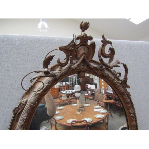 6093 - A pair of 19th Century highly ornate girandole mirrors damage present, 93cm x 56cm