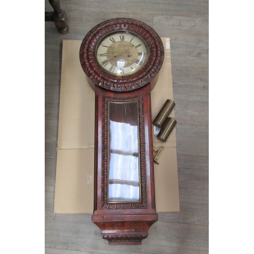 6099 - An early 19th Century Tavern clock by Springall Norwich,  carved flame mahogany case, Roman numerate... 