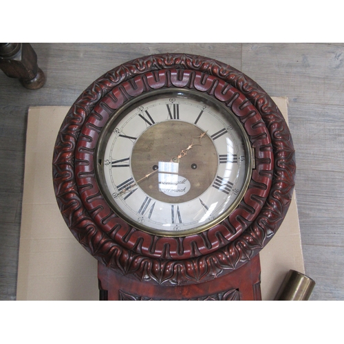 6099 - An early 19th Century Tavern clock by Springall Norwich,  carved flame mahogany case, Roman numerate... 