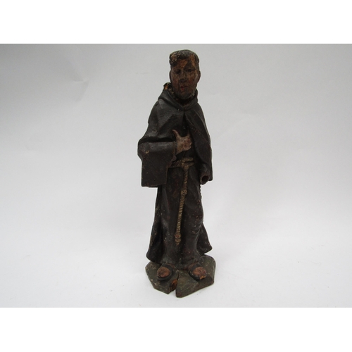 6110 - An 18th Century carved wooden Religious figure of a gentleman, 32cm