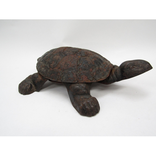 6111 - A 19th Century spittoon as a tortoise, 36cm long