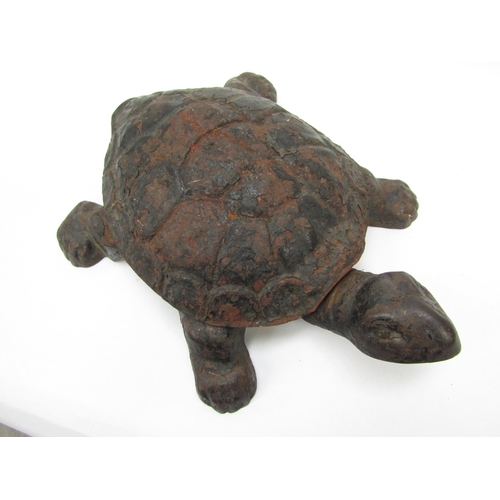 6111 - A 19th Century spittoon as a tortoise, 36cm long