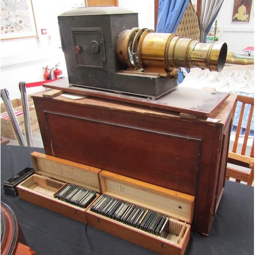 6131 - A 19th Century magic lantern marked Whiteley London and slides