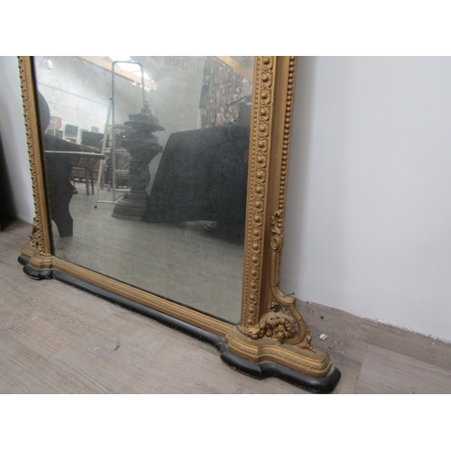 6142 - A highly ornate overmantel mirror elements missing, 113cm x 116cm