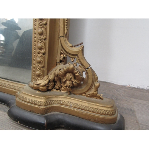 6142 - A highly ornate overmantel mirror elements missing, 113cm x 116cm
