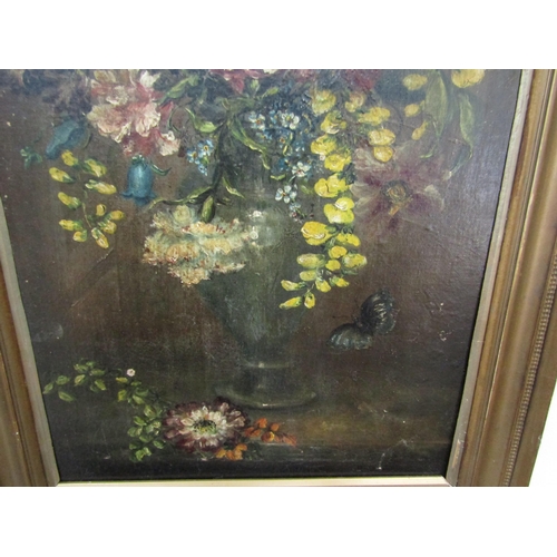 6145 - Oil on board still-life of flowers in the manner of Henri Fantin-Latour (1836-1904), 43cm x 28cm    ... 