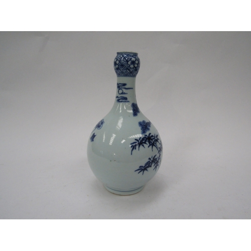 6159 - A 19th Century Chinese blue and white bottle vase, 22cm tall