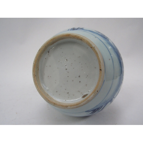 6159 - A 19th Century Chinese blue and white bottle vase, 22cm tall