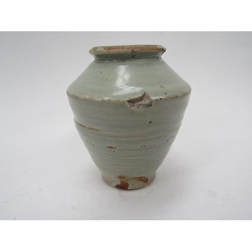 6175 - Ming Dynasty (1368-1644) Chinese celadon bowl with incised leaping horse detail, chips to the rim an... 