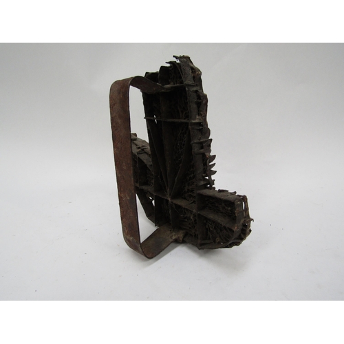 6187 - A metal fabric stamp of bird design, 19cm x 16cm