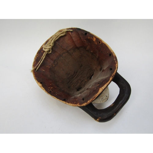 6188 - Two African masks with white painted faces, 33cm & 34cm tall