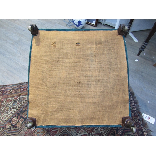 6195 - A Howard and Sons, London Victorian low deep seated armchair on castor feet,  7132/7160 marked on ba... 