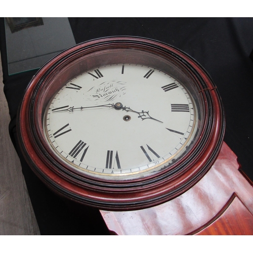 6270 - A Norfolk/Norwich dial/tavern clock inscribed Russell Norwich in mahogany and rosewood case. 125cm t... 