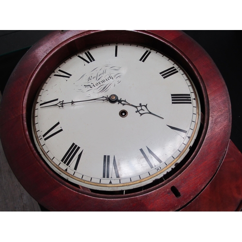 6270 - A Norfolk/Norwich dial/tavern clock inscribed Russell Norwich in mahogany and rosewood case. 125cm t... 