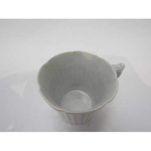 6221 - A Worcester ribbed coffee can c1755, Grant Davidson Collection Lund's label to base