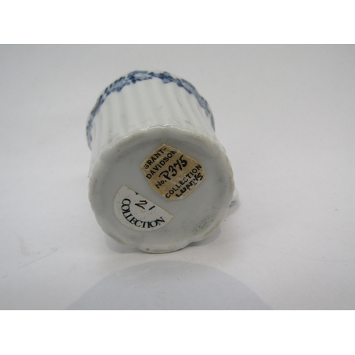 6221 - A Worcester ribbed coffee can c1755, Grant Davidson Collection Lund's label to base