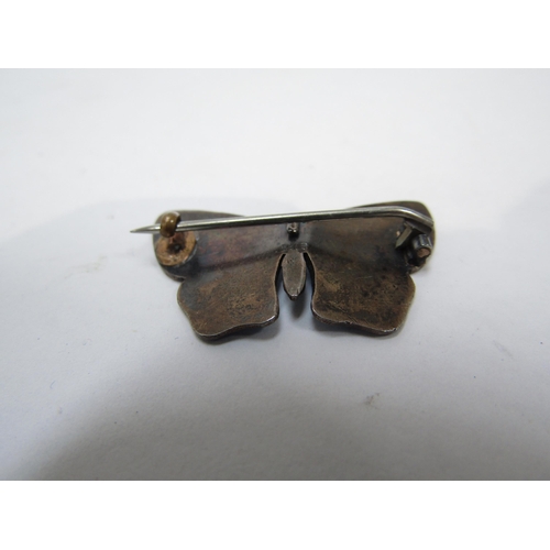 6230 - A Marius Hammer enamel butterfly brooch in pale blue, antennas missing stamped 930s