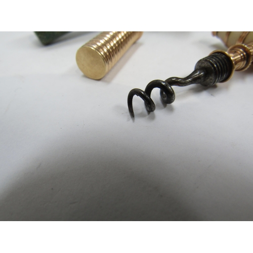 6240 - An agate corkscrew in Shagreen fitted case