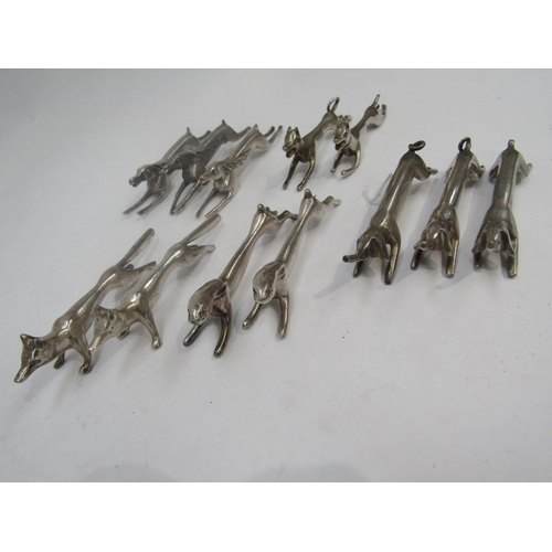 6246 - A set of twelve anamorphic knife rests including pigs, hares, stags and dogs    (C)