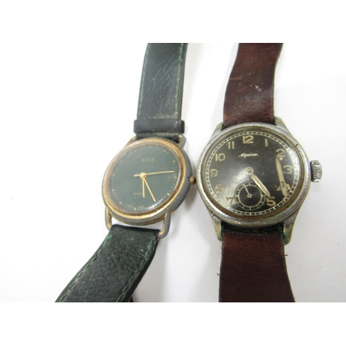 6252 - An Alpina wristwatch Serial D91652 plating removed minute hand loose and an Alfex example