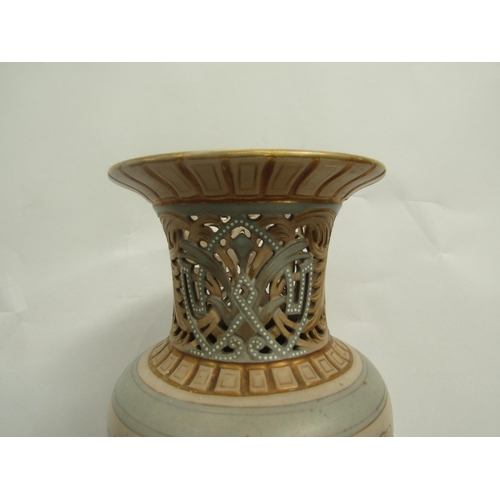 6265 - A Royal Doulton vase decorated by Ada Dennis with panel scenes of children, dragon decoration to pie... 