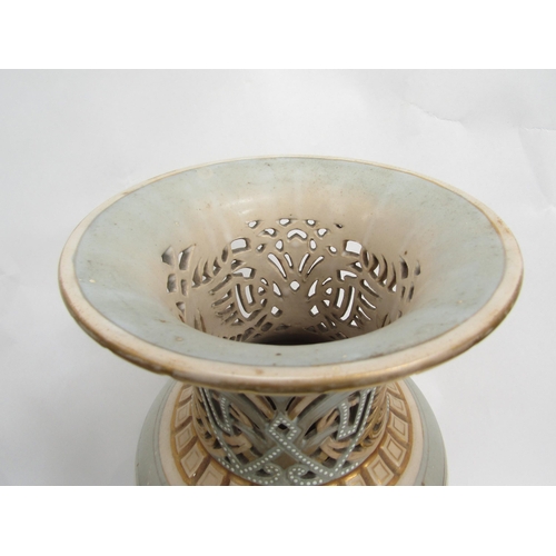 6265 - A Royal Doulton vase decorated by Ada Dennis with panel scenes of children, dragon decoration to pie... 