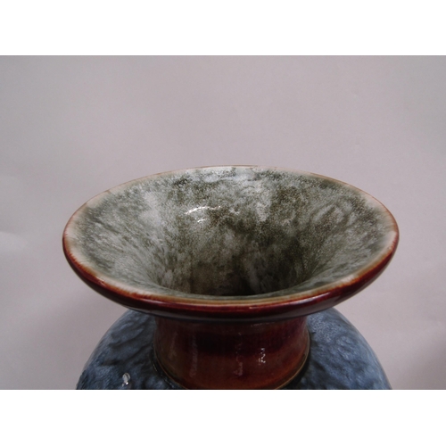 6266 - A Royal Doulton Hannah Barlow vase decorated in scraffito with stag hunting scene. Firing crack to b... 