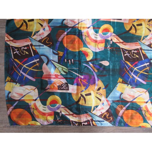 9240 - A Kandinsky style lady's silk scarf. 158cm x 69cm