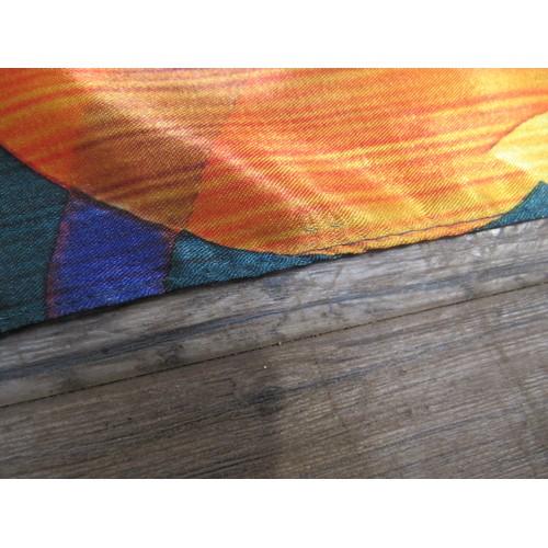 9240 - A Kandinsky style lady's silk scarf. 158cm x 69cm