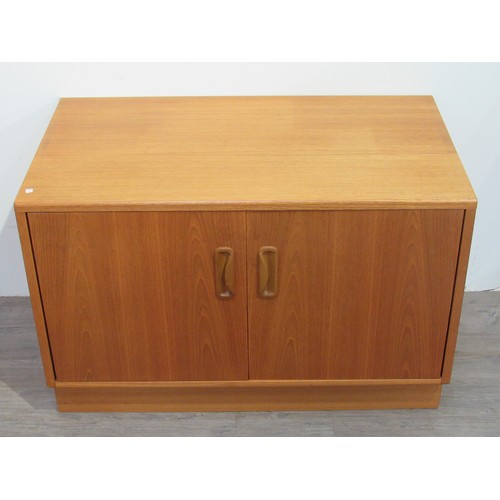 9320 - A G-Plan teak low twin door cabinet from the Fresco range, 81cm x 46cm x 535cm high