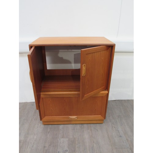 9294 - A G-Plan teak media unit, twin doors and flap front, from the Fresco range, 81cm x 47cm x 103cm high