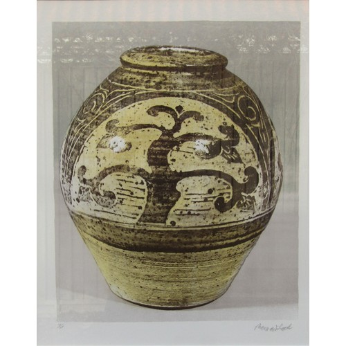 9441 - BERNARD LEACH (1887-1979) A framed and glazed lithograph from 1974, 'Tree Jar'. Signed in pencil bot... 