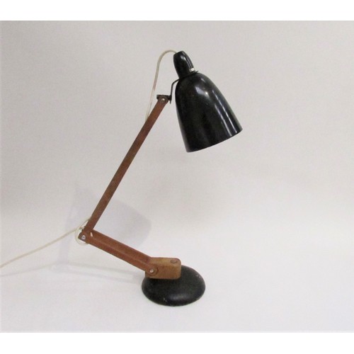 9360 - A Maclamp for Conran in black with a wooden adjustable arm. (Collectors Electrical Item, See Informa... 