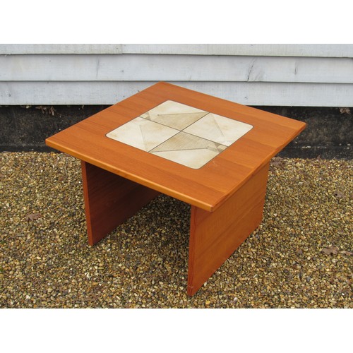 9298 - A Danish Gangso square teak coffee table circa 1980's with inset tiles, design attributed to Poul H.... 