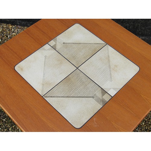 9298 - A Danish Gangso square teak coffee table circa 1980's with inset tiles, design attributed to Poul H.... 