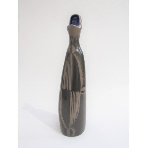 9037 - A pottery vase by Colin Melbourne for Beswick, shape no. 1395, stylised design in brown and black gl... 