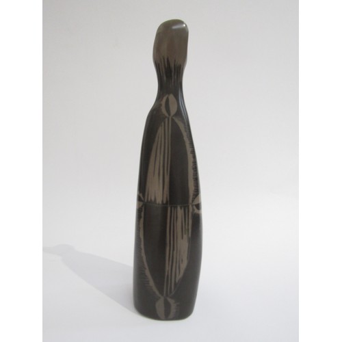 9037 - A pottery vase by Colin Melbourne for Beswick, shape no. 1395, stylised design in brown and black gl... 