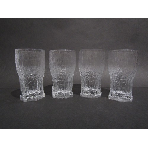 9147 - Four 'Aslak' hi-ball drinking glasses by Tapio Wirkkala for Iiltala, c1970's,  14cm high