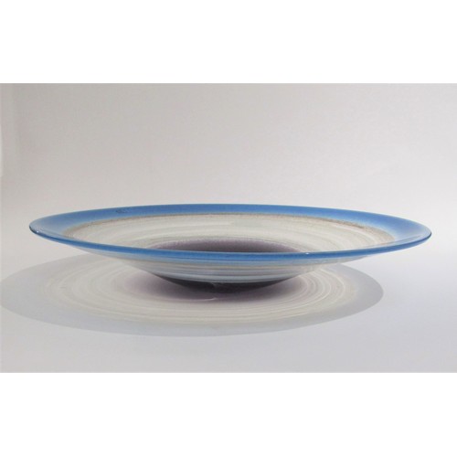 9162 - A large studio art glass charger by Lithuanian master glass blower Algimantes Zilys (1939-2009), sig... 