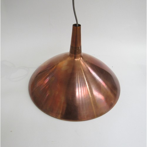 9332 - A Danish copper ceiling lamp. Fog & Morup style. 40.5cm diameter (Collectors Electrical Item, See In... 