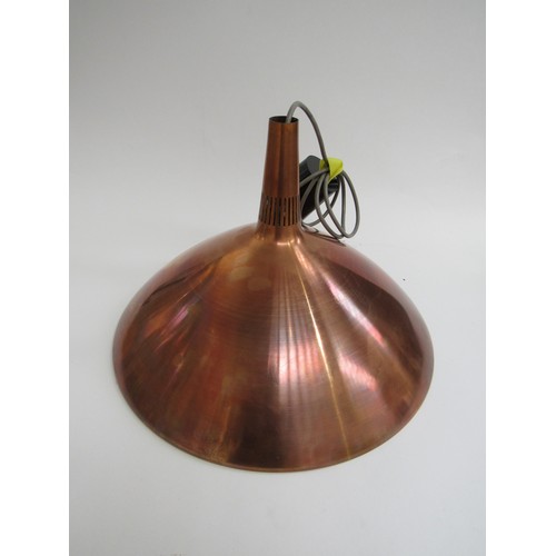 9332 - A Danish copper ceiling lamp. Fog & Morup style. 40.5cm diameter (Collectors Electrical Item, See In... 