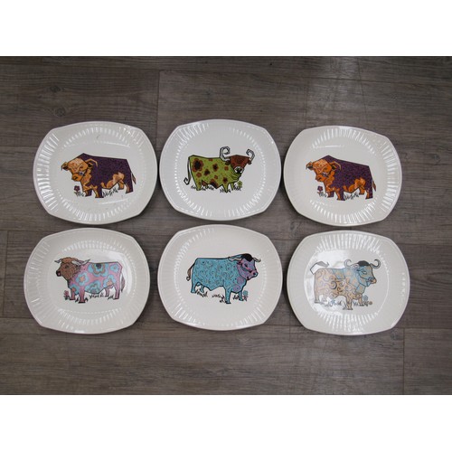 9044 - A near set of six Beefeater steak plates by English Ironstone Pottery Ltd, each plate 24cm x 28cm