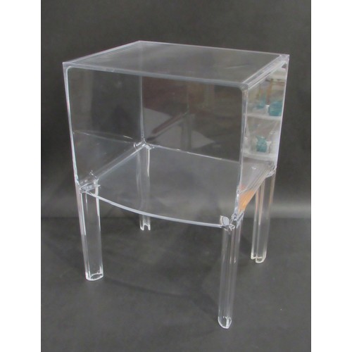 9351 - A Philippe Starck Kartell Ghost Buster lucite side table. 40cm x 33cm x   58cm high