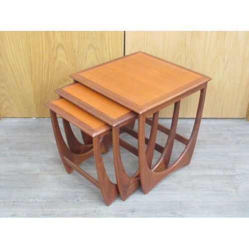 9278 - A set of three teak G-Plan coffee tables, largest  50cm x 50cm x 52cm high