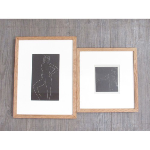 9379 - Two framed and glazed prints after Eric Gill, nude female and female tennis player.  Largest image s... 