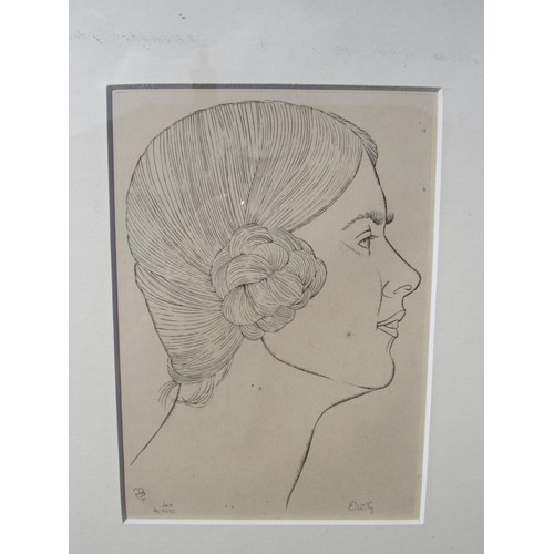 9380 - A framed and glazed print after Eric Gill, portrait 