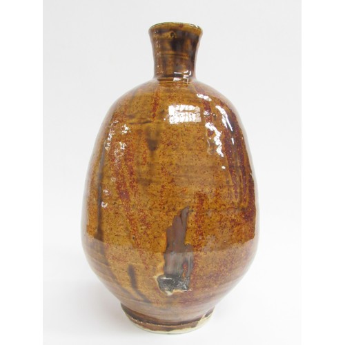 9075 - WILLIAM (Bill) MARSHALL (1923-2007) A large studio pottery vase for Leach Pottery with tenmoku glaze... 