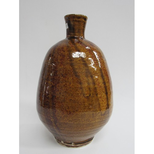 9075 - WILLIAM (Bill) MARSHALL (1923-2007) A large studio pottery vase for Leach Pottery with tenmoku glaze... 