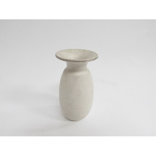 9085 - A Bruce Chivers studio pottery vase with crackle glaze and flared rim, potters mark to base. 12cm hi... 